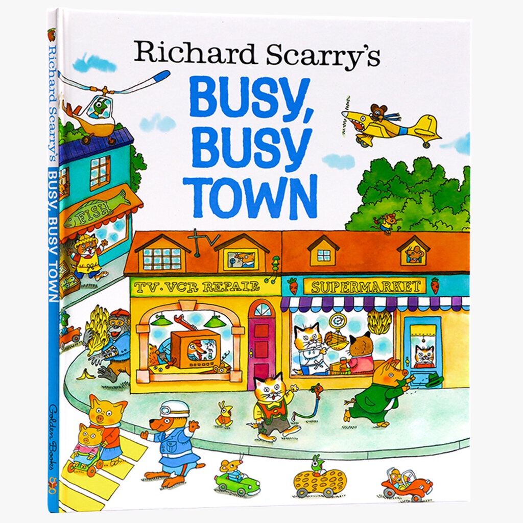 [หนังสือ เด็ก] Busy, Busy Town Hardcover – Picture Book, 3 March 2003 ปกแข็ง #richard SALEมีตำหนิ