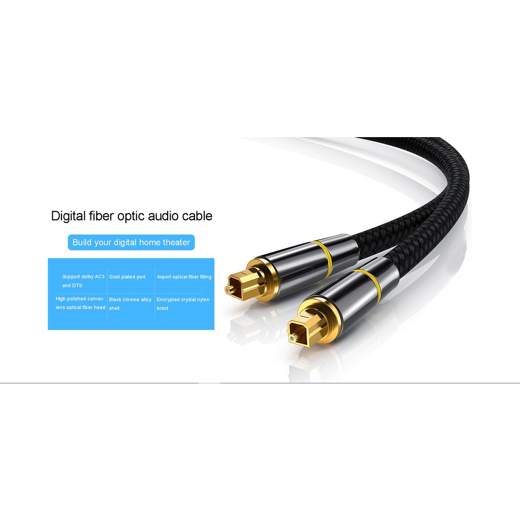 สายสัญญาณเสียงดิจิตอล Coaxial SPDIF Dolby 7.1 Soundbar 5.1 Toslink Fiber สําหรับกล่องทีวีลวด Soundbar เครื่องขยายเสียงซับวูฟเฟอร์