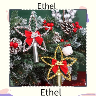 Ethel1 ท็อปเปอร์ ประดับโบว์สีแดง สําหรับตกแต่งต้นคริสต์มาส