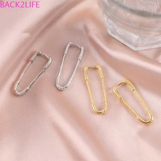 Back2life ต่างหู หัวเข็มขัด สีพื้น แฟชั่นสําหรับผู้หญิง