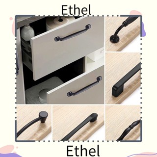 Ethel1 ที่จับลิ้นชัก ประตู ตู้เสื้อผ้า ตู้เสื้อผ้า ลูกบิดประตู ลิ้นชัก อลูมิเนียมอัลลอย ลายดอกไม้ สีดํา สไตล์อเมริกัน