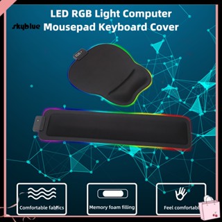 [Sy] แผ่นรองเมาส์เรืองแสง กันลื่น สบาย ทนต่อการสึกหรอ รองรับข้อมือ ไฟ RGB สําหรับคอมพิวเตอร์