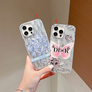 พร้อมส่ง เคสโทรศัพท์มือถือ ชุบเงิน ลาย Dior สําหรับ iphone14 promax 14 14pro 14plus 13 12 11 13PROMAX