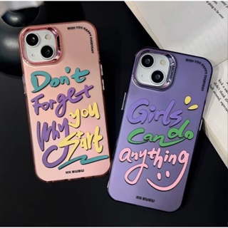 เคสโทรศัพท์มือถืออะคริลิค ลายตัวอักษรภาษาอังกฤษ สองชั้น สําหรับ iPhone 11 12 Pro Max 13 Pro Max 14 Pro Max case