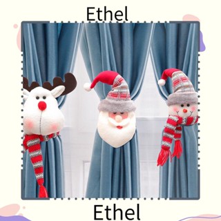 Ethel1 ตะขอบักเกิลผ้าม่าน รูปซานต้า สโนว์แมน สําหรับตกแต่ง