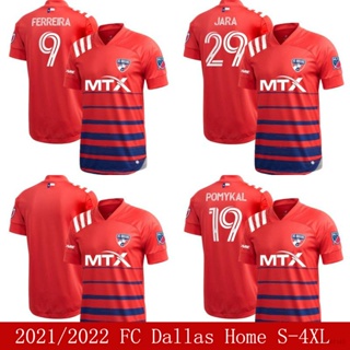 เสื้อกีฬาแขนสั้น ลายทีมชาติฟุตบอล FC Dallas 2021-2022 ชุดเหย้า พลัสไซซ์ สําหรับผู้ชาย และผู้หญิง