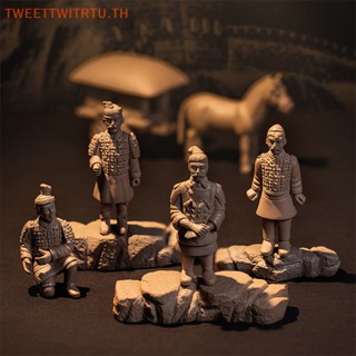 Trtu ตุ๊กตาฟิกเกอร์ Emperor Qins Terracotta Warriors ขนาดเล็ก สําหรับตกแต่งบ้านตุ๊กตา 1 ชุด