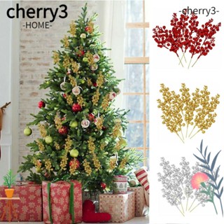 Cherry3 ผลไม้ปลอม เบอร์รี่ หลากสี สําหรับตกแต่งต้นคริสต์มาส DIY 12 ชิ้น ต่อแพ็ค