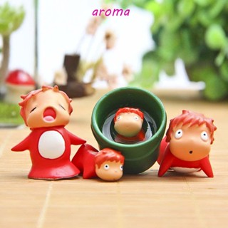 Aroma ฟิกเกอร์ฟิล์มแอนิเมชั่น Ponyo On The Cliff Gardening Ponyo Hayao Miyazaki สําหรับตกแต่งรถยนต์