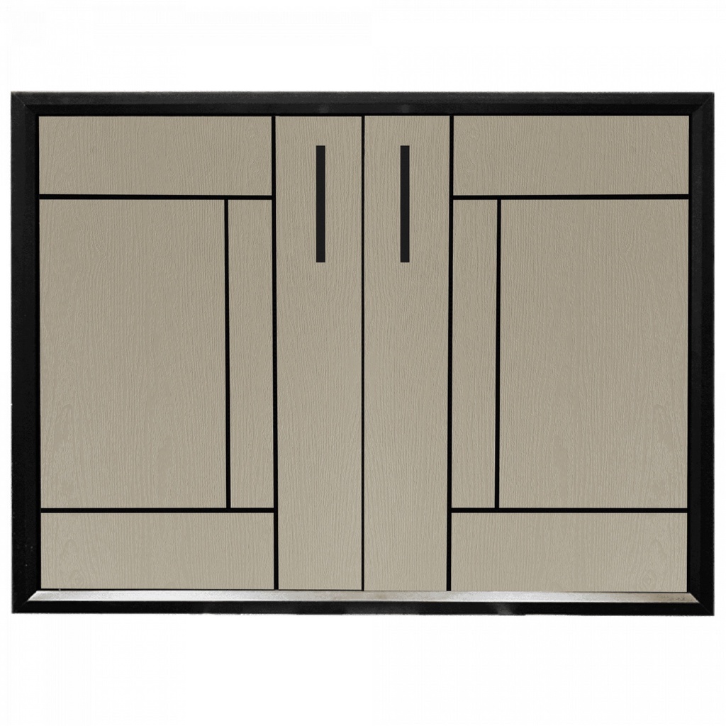 GlobalHouse CLOSE บานซิงค์คู่ UPVC  LABARIS ขนาด  84x64 ซม. สีเบจ สินค้าของแท้คุณภาพดี