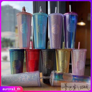 【พร้อมส่ง】 Starbucks Tumbler New Durian Cup Diamond Radiant Goddess Straw Cup Coffee Cup 710ml / 24oz