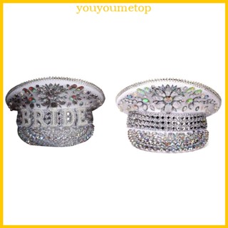 Youyo หมวกเบเร่ต์ ประดับเลื่อมคริสตัล สําหรับปาร์ตี้สละโสด