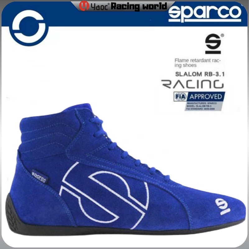 Yyaoc® Sparco รองเท้าแข่งรถ FIA หนังวัวแท้ กันไฟ F1 สําหรับแข่งรถ