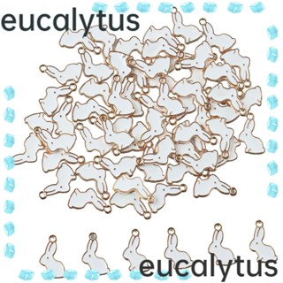 Eucalytus1 จี้รูปกระต่ายอีสเตอร์ อัลลอย ขนาด 11*17 มม. สีขาว สําหรับต่างหู 100 ชิ้น