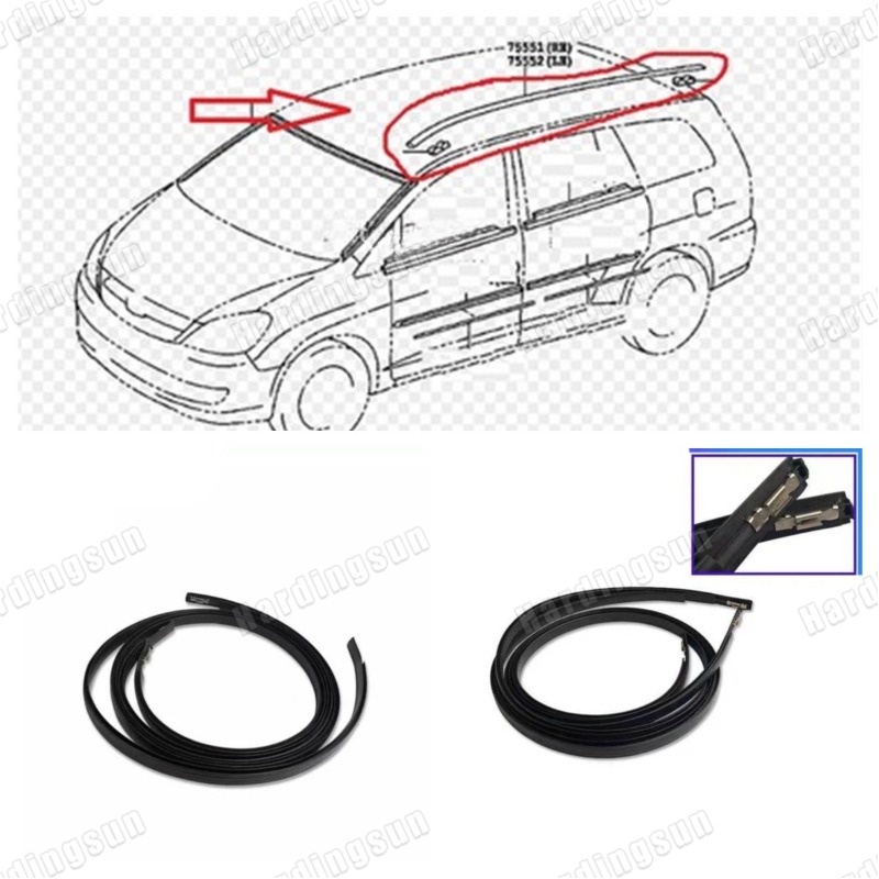 หลังคา weatherstrip toyota avanza ยางหลังคา toyota avanza 2003 2004 2005 2006 2007 2008 2009 2010 20