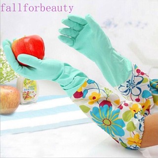 Fallforbeauty ถุงมือยาง กันน้ํา ใช้ซ้ําได้ สําหรับทําความสะอาดจาน ห้องครัว บ้าน