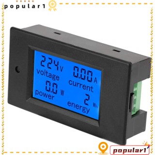 Popular AC เครื่องวัดแรงดันไฟฟ้า 0-20A พลาสติก ดิจิทัล หน้าจอ LCD ขนาดใหญ่ แบบพกพา 6.5-100V สีดํา สําหรับช่างไฟฟ้า