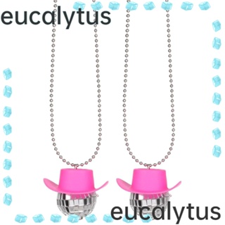 Eucalytus1 ลูกบอลดิสโก้ สีชมพู สําหรับรถยนต์ 2 ชิ้น 2 ชิ้น