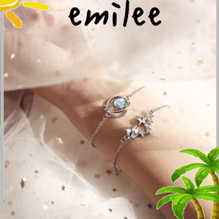 Emilee สร้อยข้อมือโซ่ จี้ดาวเคราะห์จักรวาล แฟนตาซี เครื่องประดับแฟชั่น สําหรับผู้หญิง