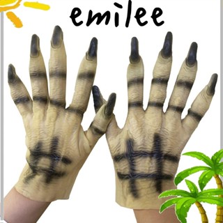 Emilee ถุงมือคอสเพลย์ ถุงมือเล็บยาว สไตล์โกธิค พังก์ ตลก ยาง ถุงมือฮาโลวีน