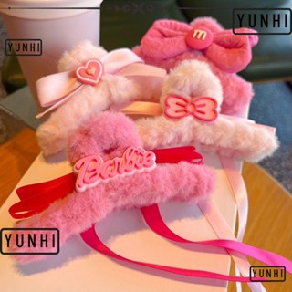 Yunhi กิ๊บติดผม รูปตุ๊กตาปลาฉลาม สีชมพู สําหรับตุ๊กตาบาร์บี้ 2 ชิ้น