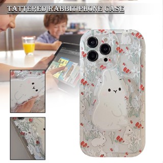 Floral Bunny Phone Case Protective Case Cover for iPhone 12/13/14/Pro/Pro Max