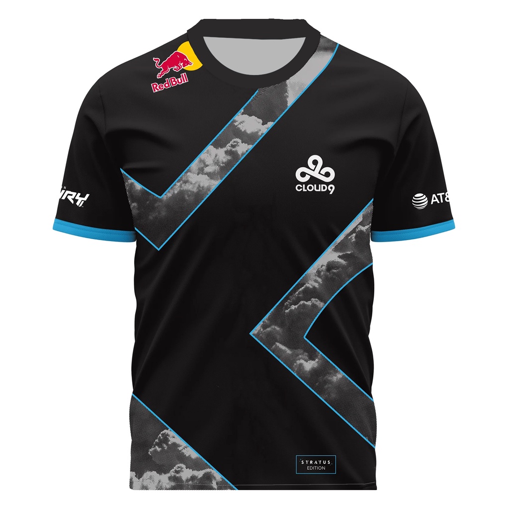 เสื้อกีฬาแขนสั้น ลายทีม STRATUS CSGO LOL VAT Cloud9 แฟชั่นฤดูร้อน 2023