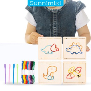 [Sunnimix1] เกมกระดานไม้ปริศนา เย็บปักถักร้อย ของเล่นสําหรับเด็ก