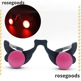 Rosegoods1 แว่นตาเรืองแสง พร็อพอะนิเมะ มีไฟ LED สีแดง สําหรับปาร์ตี้ฮาโลวีน