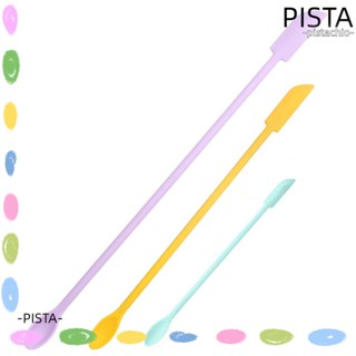 Pista ไม้พายซิลิโคน ขนาดเล็ก ปลอดภัย ไม่เหนียวติด สีเหลือง สีฟ้า สําหรับเครื่องล้างจาน 6 ชิ้น