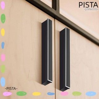 Pista มือจับประตู ตู้ ลิ้นชัก เฟอร์นิเจอร์ อลูมิเนียมอัลลอย สีดํา สีเงิน เรียบง่าย 2 ชิ้น