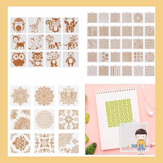 แม่แบบลายฉลุ รูปสัตว์ Mandala แบบกลวง สําหรับตกแต่งผนัง DIY