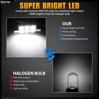 [sylviar] หลอดไฟ Led 6 ดวง C5w 6 Smd ทรงโดมรังผึ้ง 6000k สว่างมาก 36 มม. สําหรับติดป้ายทะเบียนรถยนต์ 50 ชิ้น