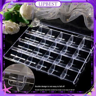 ♕ 24 Grids Nail Art Jewelry Storage Box Transparent Ps Jewelry Beaded Small Objects With Cover Finishing Storage Box Manicure Tool For Nail Shop 3 Designs UPBEST