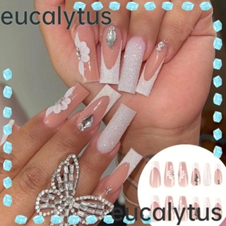 Eucalytus1 เล็บปลอม ถอดออกได้ ลายดอกไม้ DIY