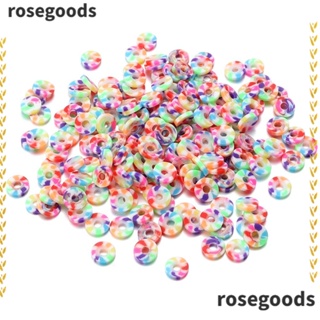 Rosegoods1 ลูกปัดดินโพลิเมอร์ 6 มม. หลากสี สําหรับทําเครื่องประดับ สร้อยข้อมือ DIY 2000 ชิ้น