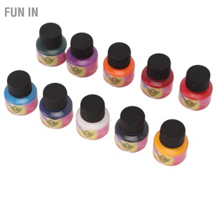 Fun IN 10 ชิ้นชุดหมึกสัก 5 มล. ติดทนนานสดใส สีสักเม็ดสีชุดสำหรับผิวกายศิลปะ