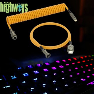 สายเคเบิลสปริง Type C เป็น USB ยาว 1.5 ม. อุปกรณ์เสริม สําหรับคีย์บอร์ด [highways.th]