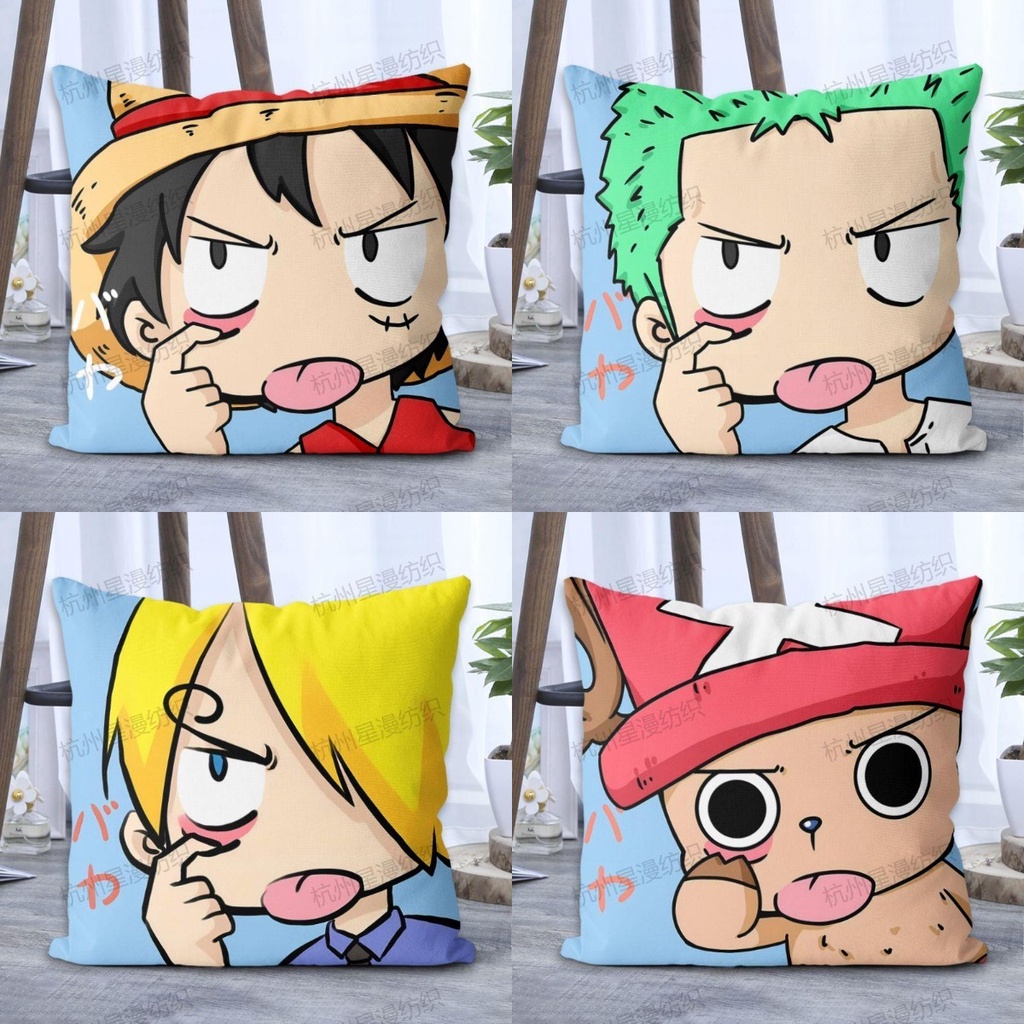 หมอนอิง วันพีช ลิง D. หมอนอิง ลายการ์ตูนอนิเมะ Luffy Roronoa Zoro Tony Tony Chopper เหมาะกับของขวัญ สําหรับตกแต่ง
