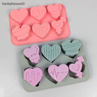 Luckyhouse0^^ แม่พิมพ์ซิลิโคน รูปหัวใจ 6 หลุม สําหรับทําเค้กช็อคโกแลต เบเกอรี่