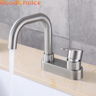 Trendy Design 304 Stainless Steel Basin Faucet Ceramic Valve Hot and Cold Tap