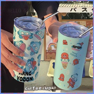 🥤สินค้าแอนิเมชั่น Limited Water Cup🥤 กระติกน้ําร้อน สเตนเลส แบบพกพา ลายการ์ตูนปลาน่าเกลียด สําหรับออฟฟิศ