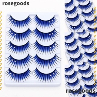 Rosegoods1 ขนตาปลอม สีฟ้าธรรมชาติ สวยงาม หลากสี สําหรับผู้หญิง