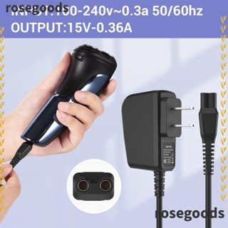 Rosegoods1 อะแดปเตอร์เครื่องโกนหนวดไฟฟ้า ปลั๊ก US EU 15V ทนทาน|พาวเวอร์ สําหรับ PHILIP HQ8505 S5000 QP2630