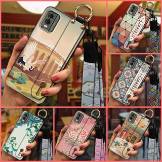 Lanyard Dirt-resistant Phone Case For Nokia C32 Wrist Strap Silicone Back Cover protective Durable Anti-dust Anti-knock