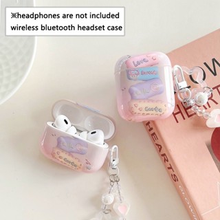 เคสหูฟังบลูทูธไร้สาย ลายการ์ตูนหัวใจ หน้ายิ้ม สีชมพู สําหรับ Airpods 1 2nd 3 Pro Pro2 Airpodspro