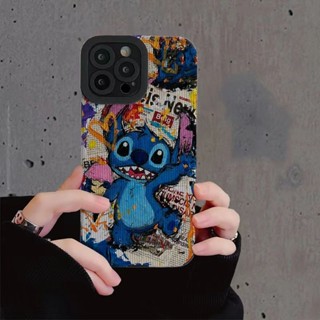 เคสโทรศัพท์มือถือนิ่ม กันตก ลายกราฟฟิตี้ Stitch สําหรับ Iphone 14Pro 13Promax 11 Xsmax 12Pro