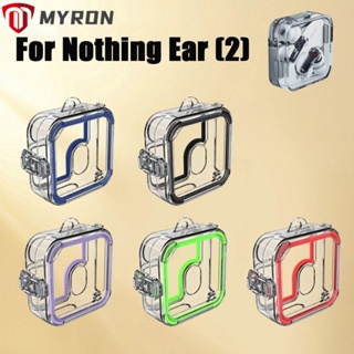 Myron เคสหูฟัง PC แบบแข็ง ใส ป้องกันรอยขีดข่วน แบบพกพา กันกระแทก สําหรับ Nothing Ear (2)