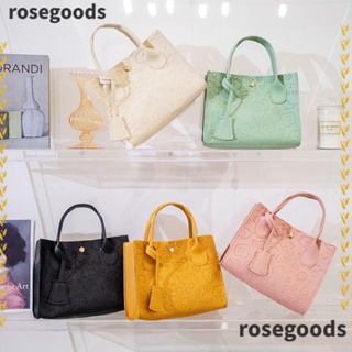 Rosegoods1 กระเป๋าถือ กระเป๋าสะพายไหล่ สะพายข้าง หนัง PU ใบสั้น สีพื้น สําหรับผู้หญิง