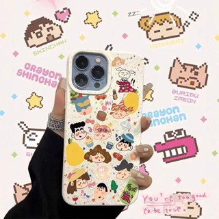 เคสโทรศัพท์มือถือ ซิลิโคนนิ่ม กันกระแทก ลายการ์ตูนชินจังจอมแก่นน่ารัก สําหรับ Iphone 14Promax 13 11 12 XR XS